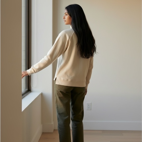 Champion Cream Mock Neck Pull Over Sweatshirt - Picture 2 of 5